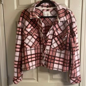 NWT cropped fleece jacket